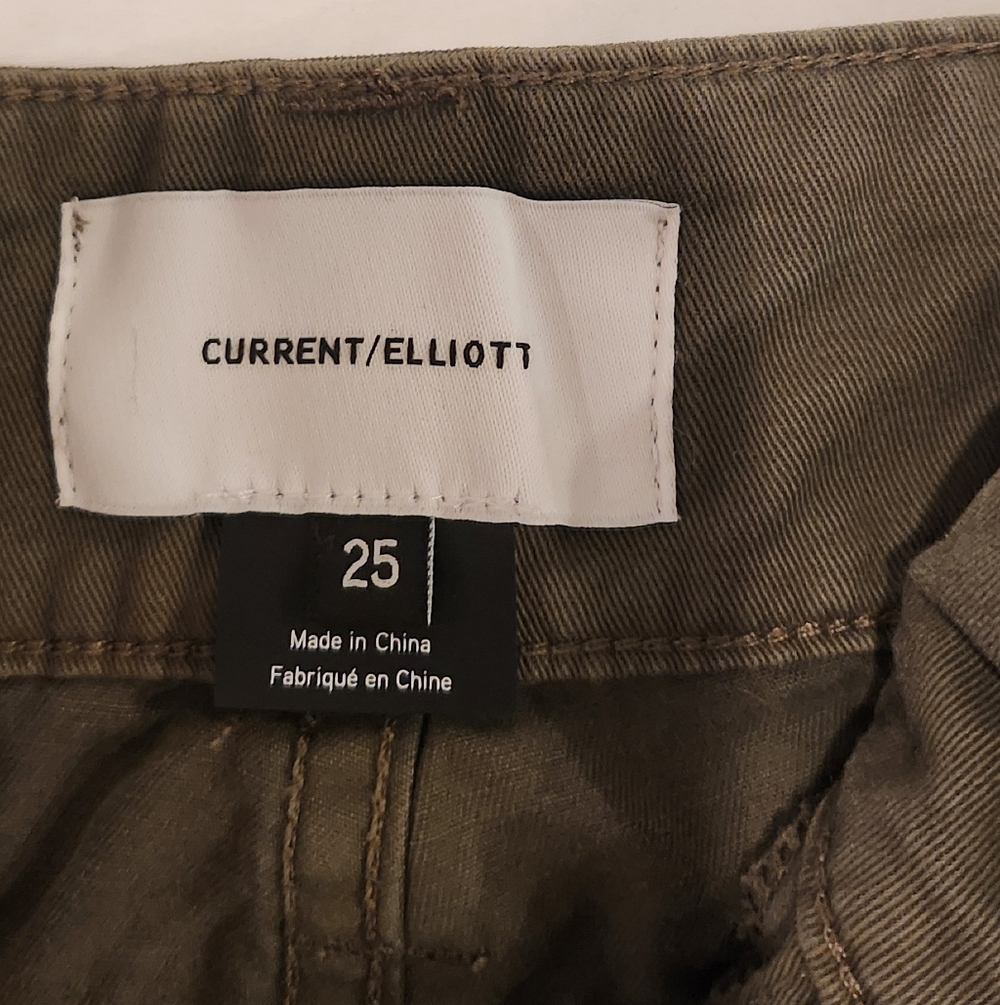 Current/Elliott Olive-Toned High-Rise Jeans